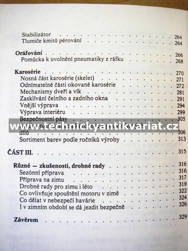 Škoda 105, 120 - údržba, seřizování a opravy svépomocí - Cedrych (1982)