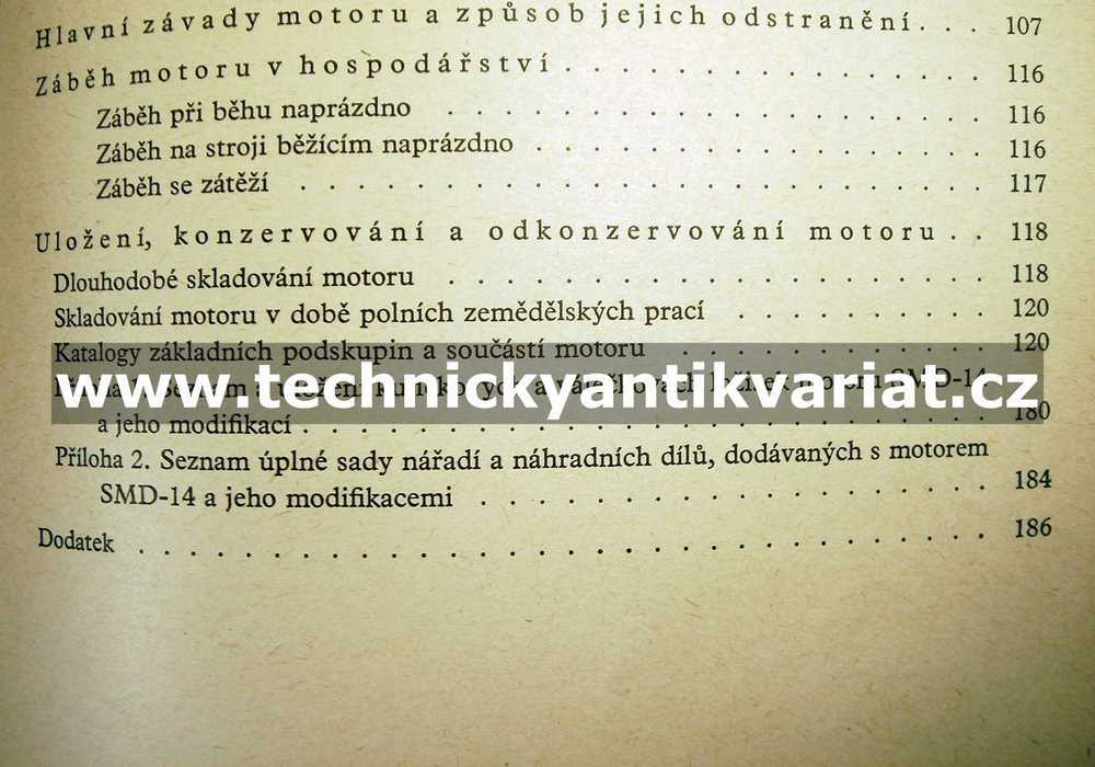 Vznětový motor SMD 14 - popis konstrukce, katalog (1964)