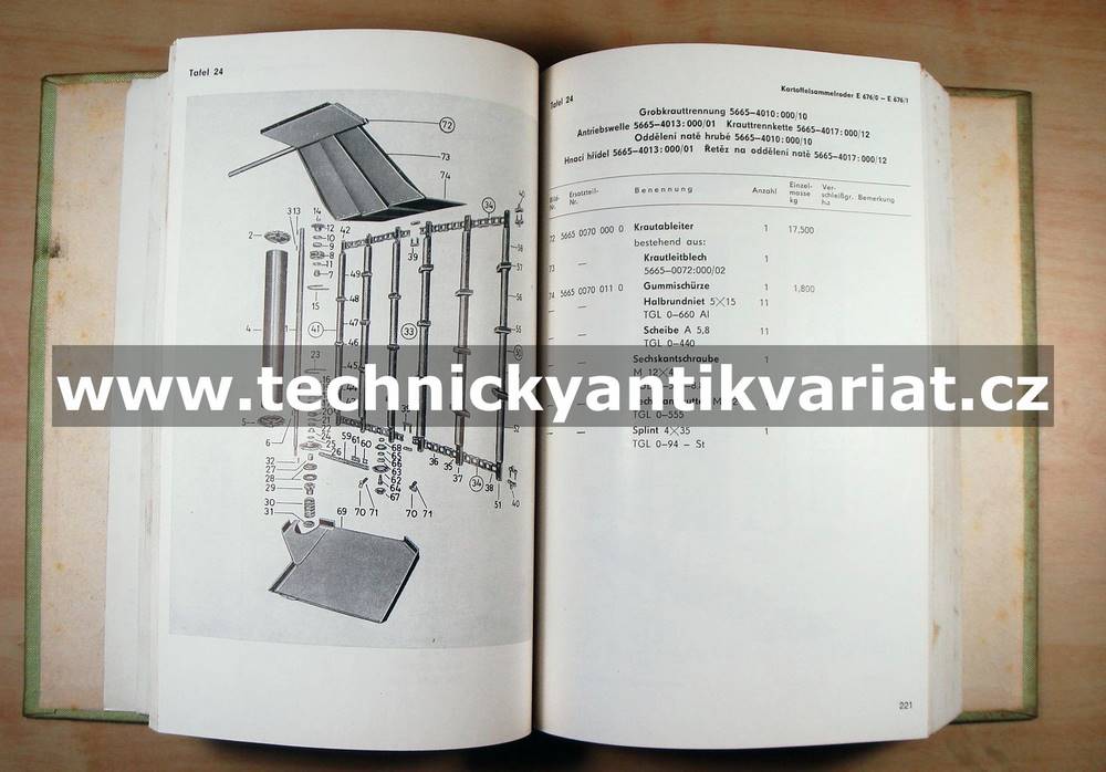 Kartoffelsammelroder E676/0 E676/1 - Ersatzteilkatalog (1971)
