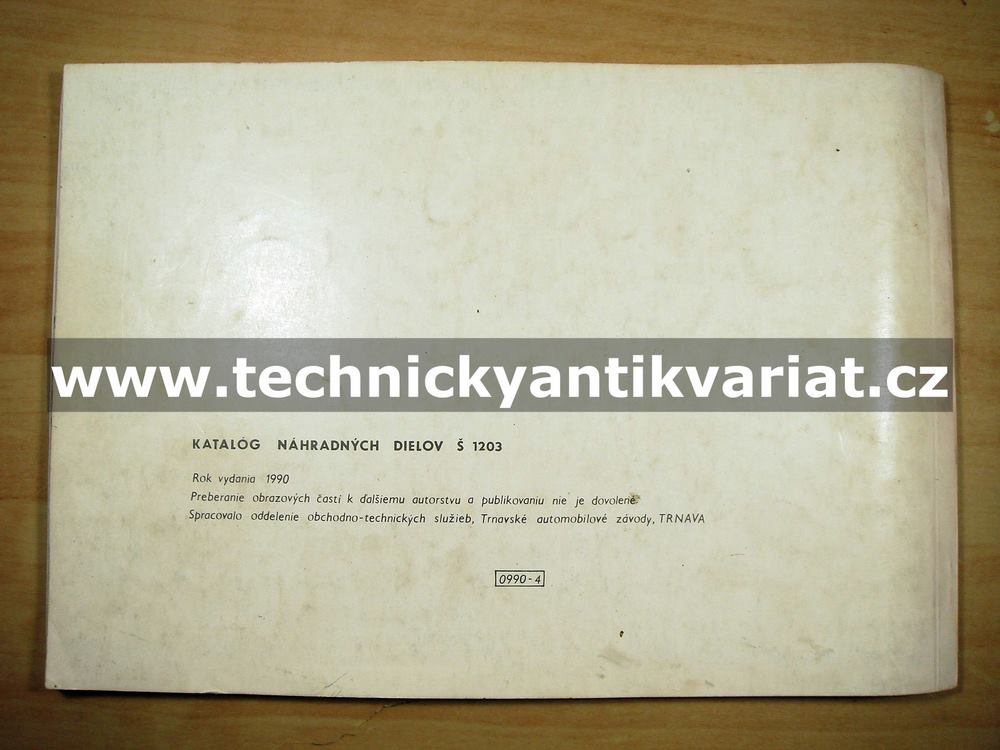 Škoda 1203 kombi, sanitní, skříňový, montážny, pohrebny, valníkový - katalog dielov (1990)