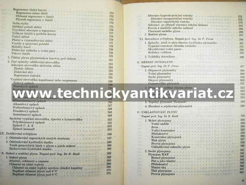 Plynárenství II. Perna, Riedl (1958)