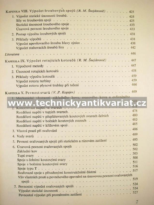 Únosnost a pevnost výpočty strojních součásti - Serensen, Kogajev, Šnejderovič (1967)