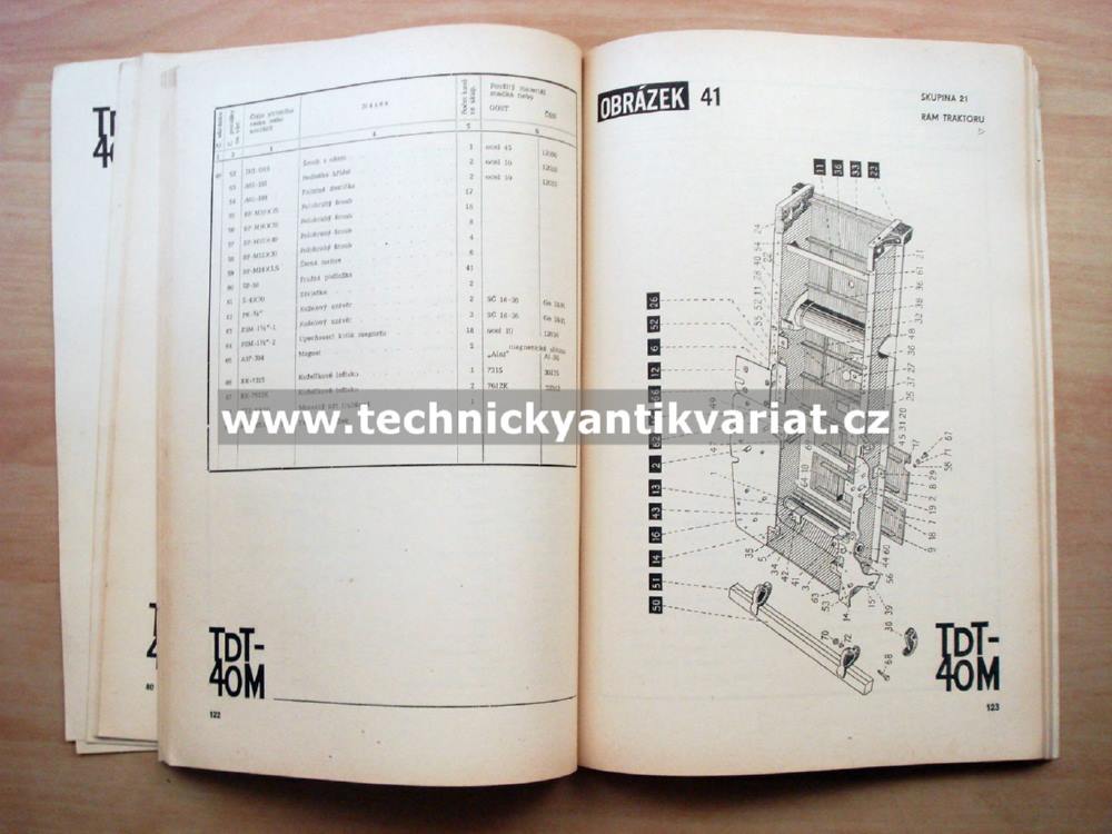 Traktor TDT40M - katalog náhradních dílů (1965)