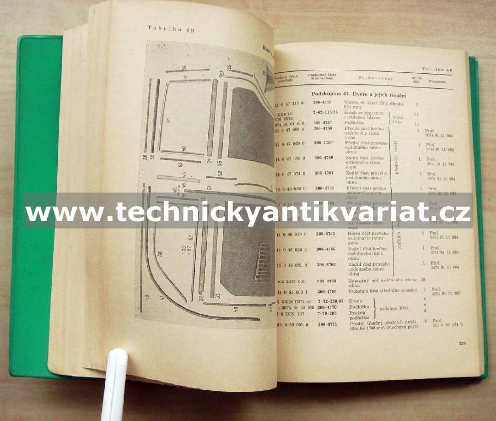 Wartburg - Katalog náhradních součástí (1958)