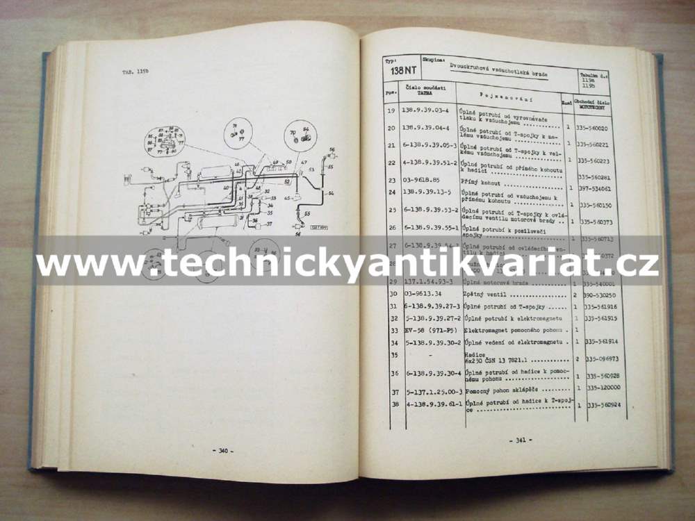 Tatra 138 NTt, NTtVr, PP23 4x4 - seznam náhradních dílů (1965)