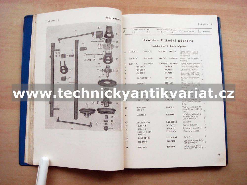 P70 a P8 - katalog náhradních dílů (1958)