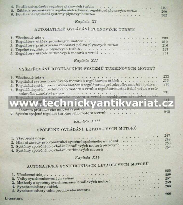 Automatické řízení letadlových motorů - V.A. Bodner (1954)