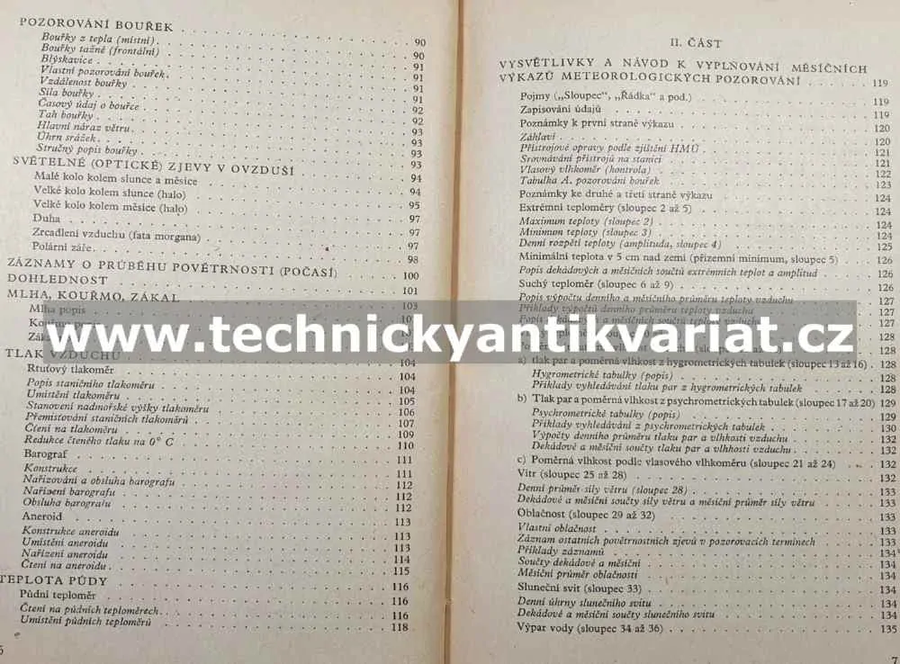 Návod pozorovatelé povětrnostních stanic meteorologické služby v ČSR (1955)