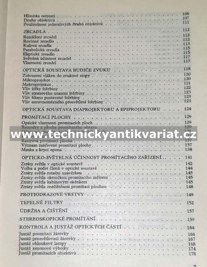 Optika pro promítače - S. Skříčka (1970)