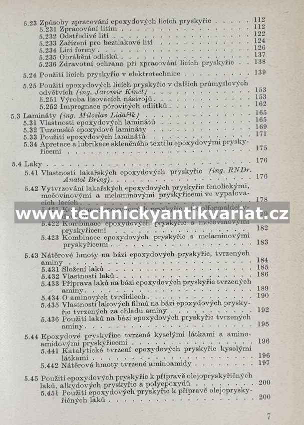 Epoxydové pryskyřice - Lidařík, Kincl, Bring (1959)