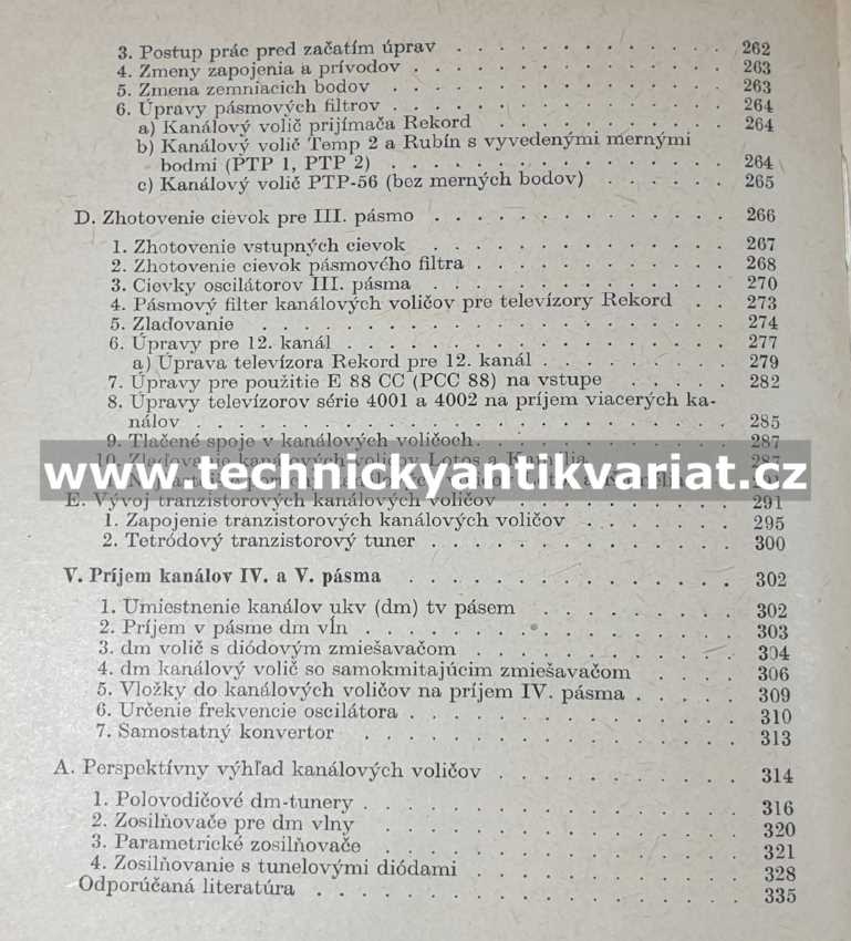 Kanálové voliče televízorov - K.Dillnberger (1958)