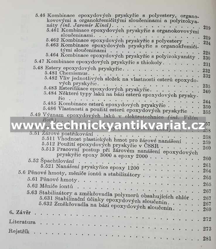 Epoxidové pryskyřice - Lidařík, Kincl, Roth, Bring (1961)