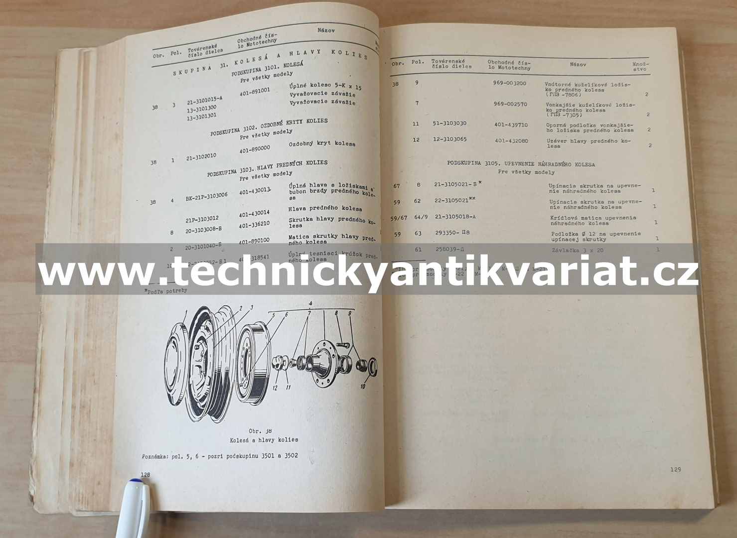 Volga M21, M22 - katalog dílů (1966)