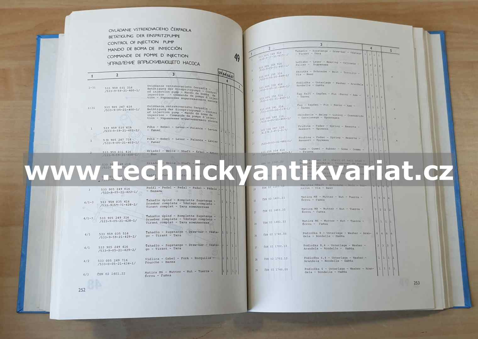 UN 053 - katalog súčiastok a náhradných dielov (1989)