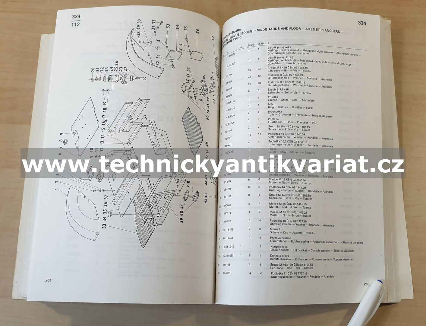 Zetor 9520 9540 - katalog náhradních dílů (1992)