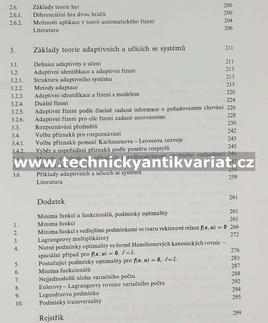 Teorie automatického řízení II - Optimální, adaptivní, a učící se systémy (1992)