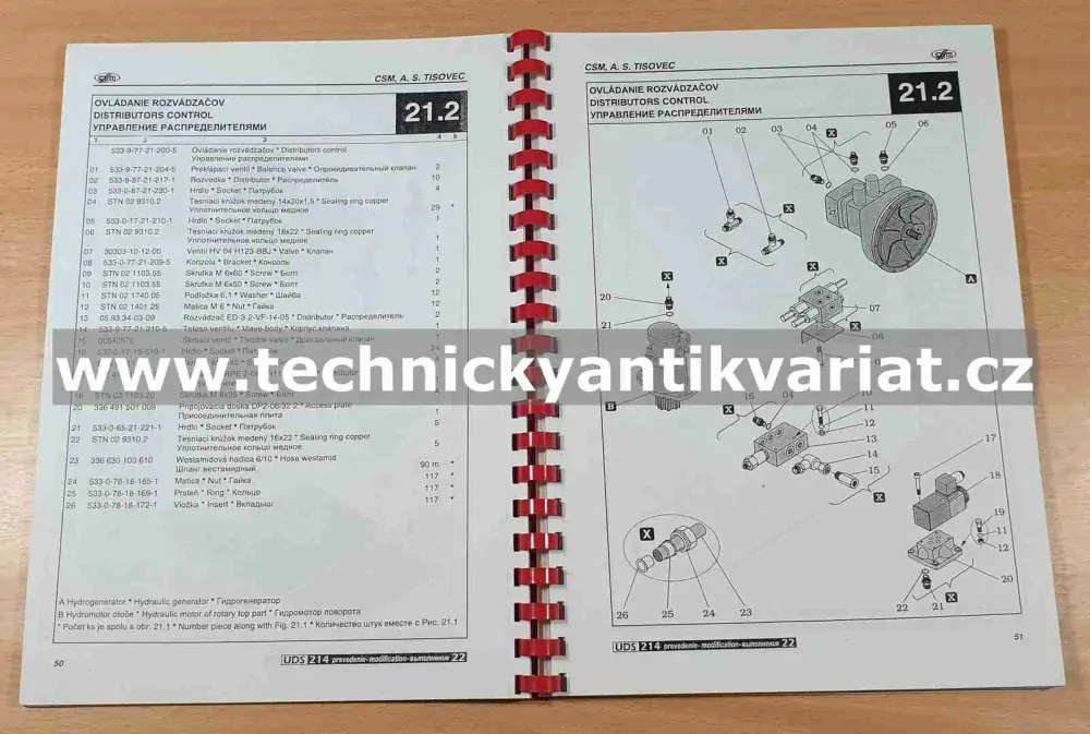 UDS 214 - katalog náhradných dielov (2002)