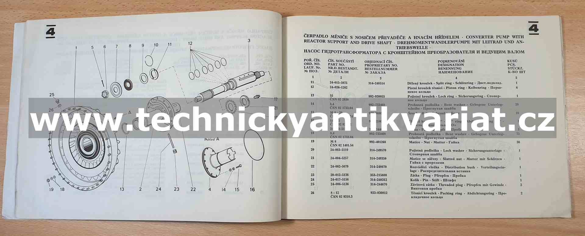 Praga 2M70 Automatická převodovka - katalog náhradních součástí