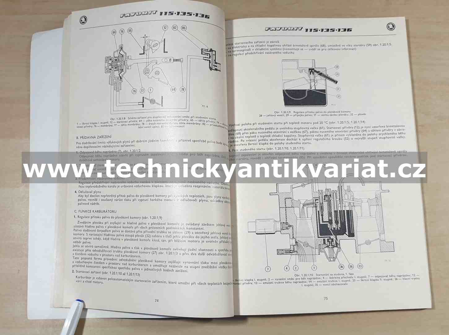 Škoda Favorit 115S, 115L, 135L, 135LS, 136L, 136LS - dílenská příručka (1989)