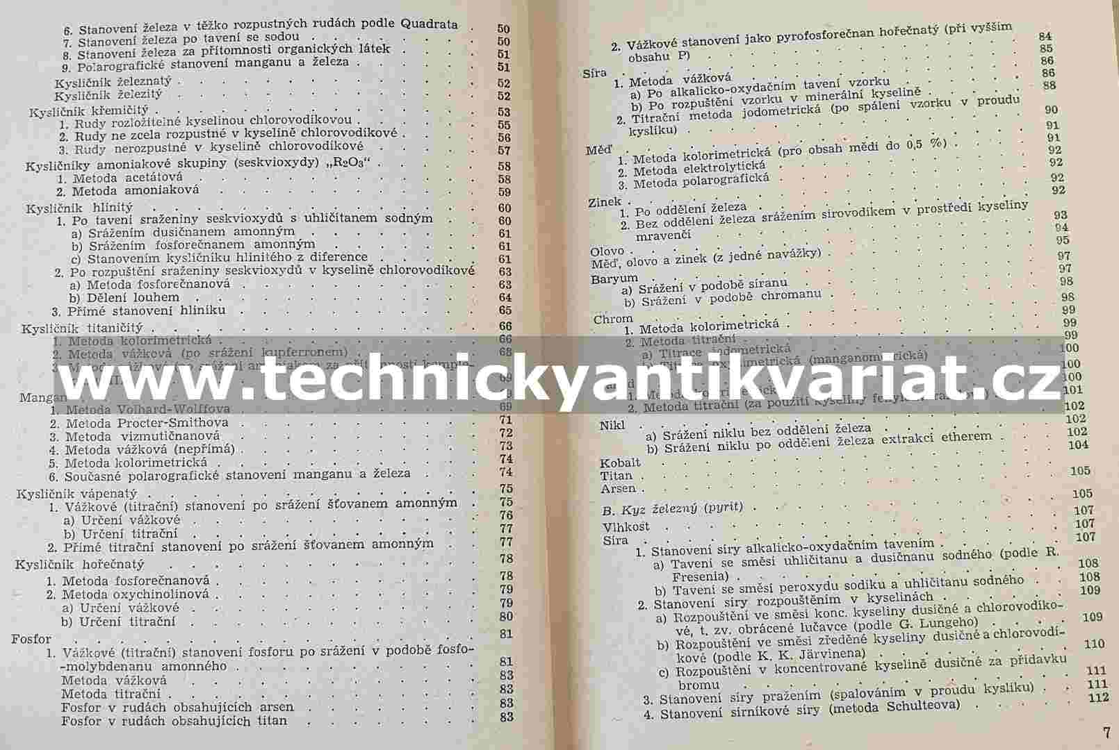 Rozbor rud, strusek a žáruvzdorného materiálu - Vilém Mayer (1956)