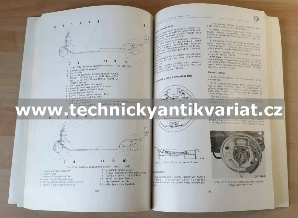 Škoda 105 120 130 Garde Rapid - dílenská příručka (1984)