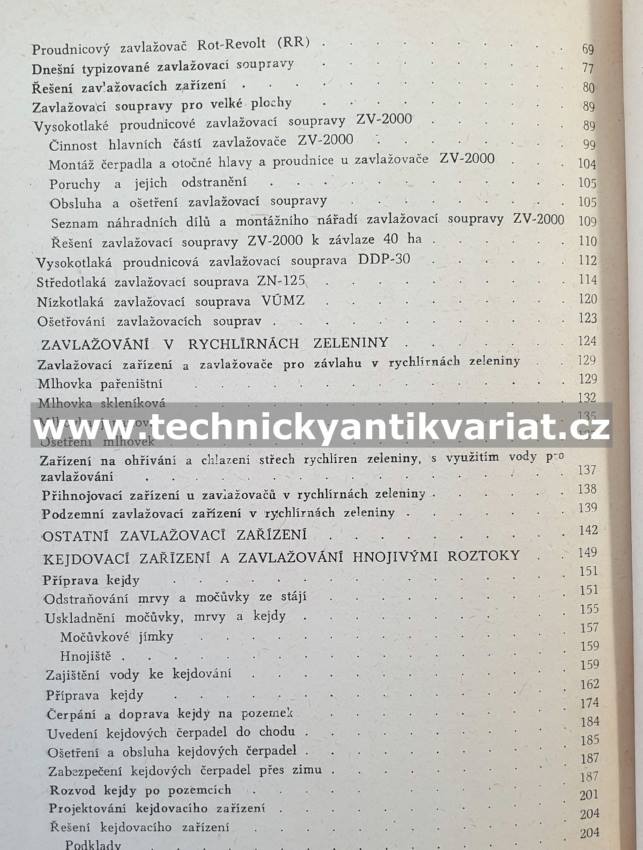 Stroje a zařízení pro zavlažování postřikem - Jan Bundil (1960)