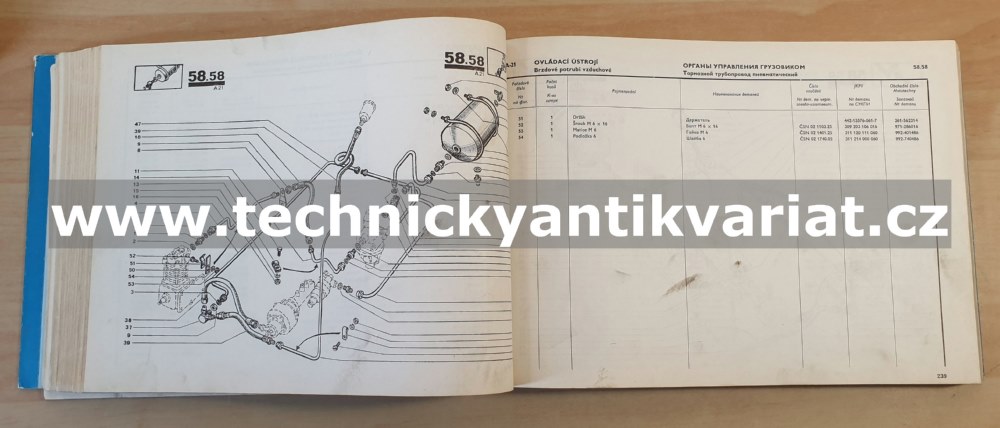 Avia A21, A21F - katalog náhradních dílů (1987)