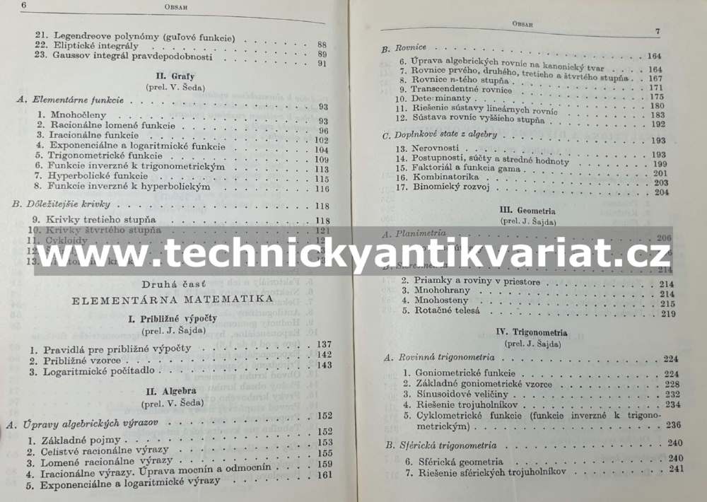 Príručka matematiky pro inžinierov a pre studujůcie - Bronštejn, Semenďajev (1961)