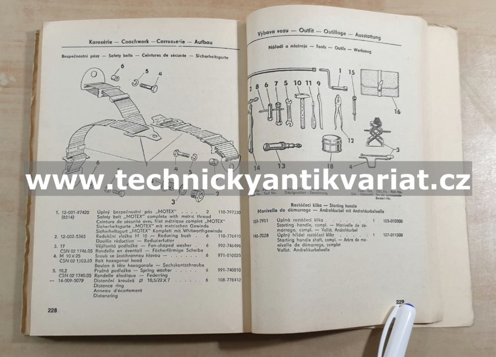Škoda 1202 - katalog náhradních dílů (1969)