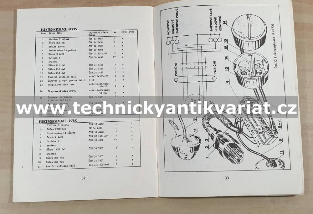 Přívěs P93s P78s - návod, katalog (1978)