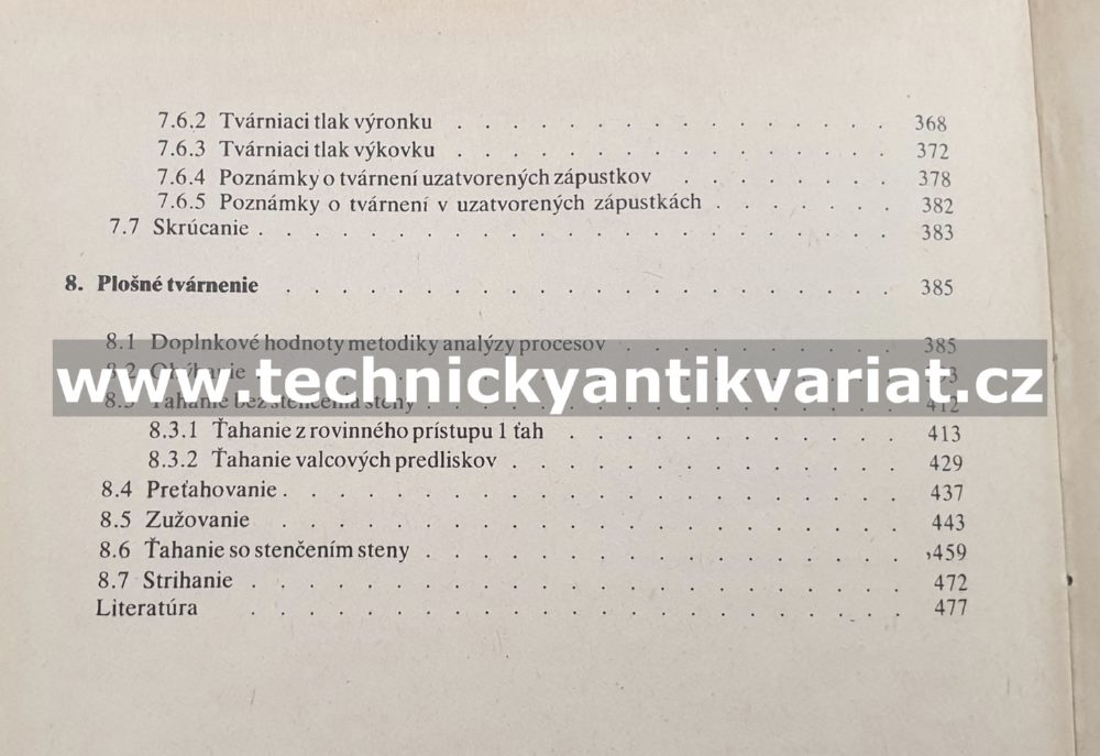 Teorie tvárnenia kovov - Storožev, Popov (1978)