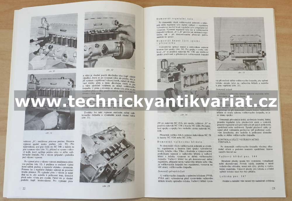 Vstřikovací soupravy PV.B, PV.A - dílenská příručka (1993)