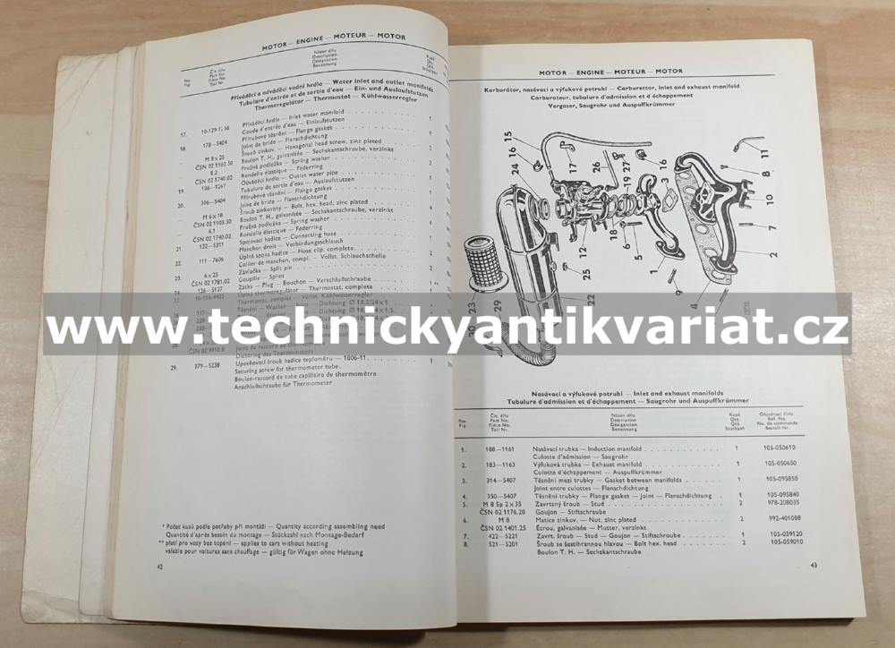 Škoda Octavia Combi - seznam náhradních dílů (1967)