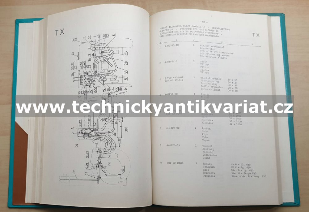 DESTA BVH 1622 S - katalog náhradních dílů (1977)