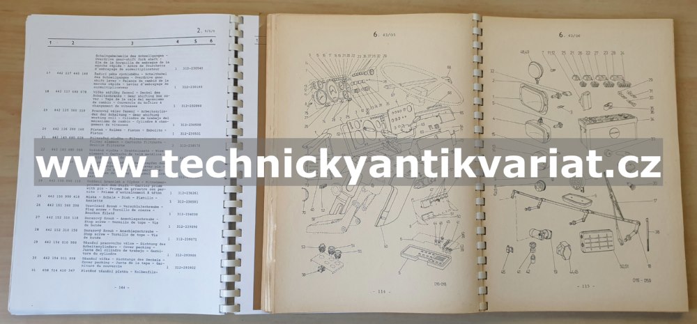 Liaz 250.261, Liaz 251.261 Sklápěč - katalog náhradních dílů 1992