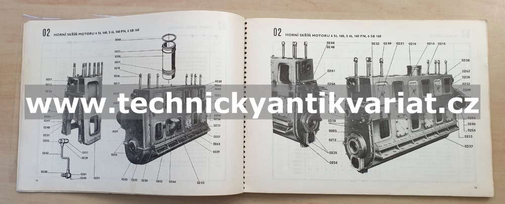 Škoda 160 naftový motor - katalog součástí