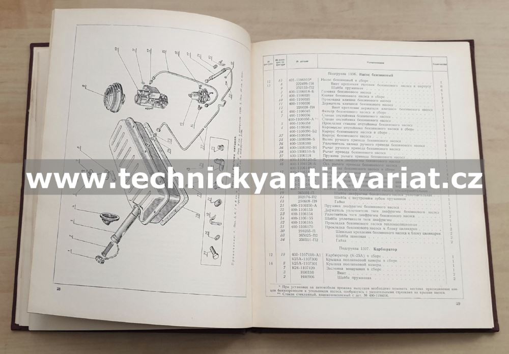 Moskvič 401-420 - katalog náhradních dílů (1954)