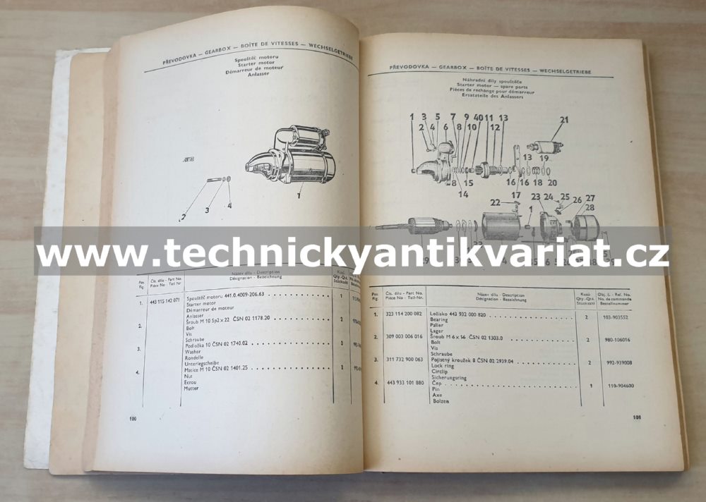 Škoda 105S, 105L, 120L, 120LS, 120GLS - seznam náhradních dílů (1977-78)
