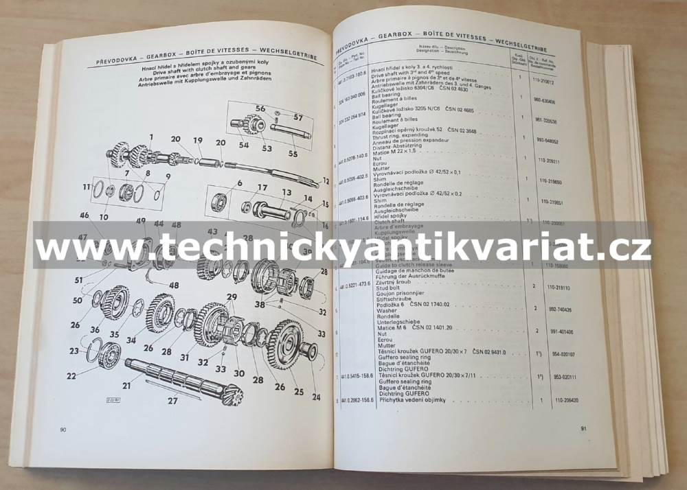 Škoda 105S, 105L, 120, 120L, 120LS, 120GLS - Seznam náhradních dílů (1979-81)