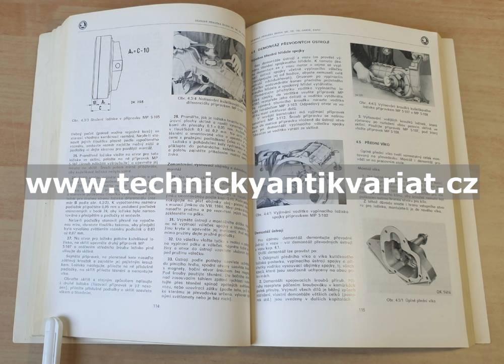 Škoda 105 120 130 Garde Rapid - dílenská příručka (1987)