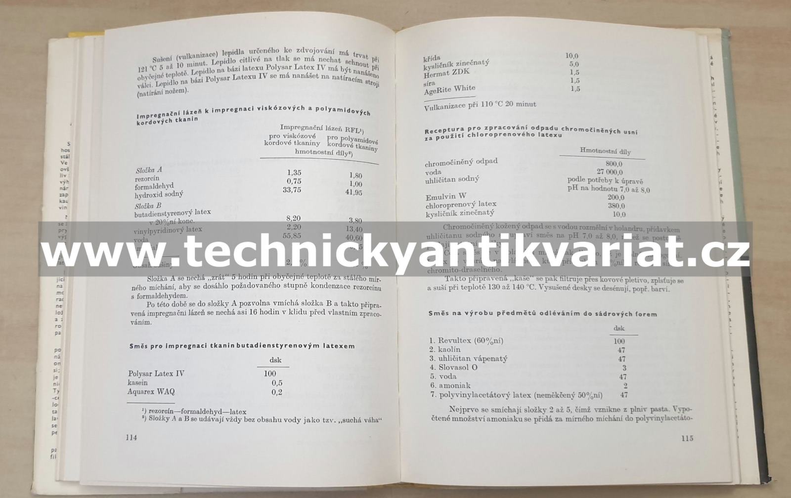 Latexy - jejich druhy a zpracování - Bábek, Liška, Valenta (1973)