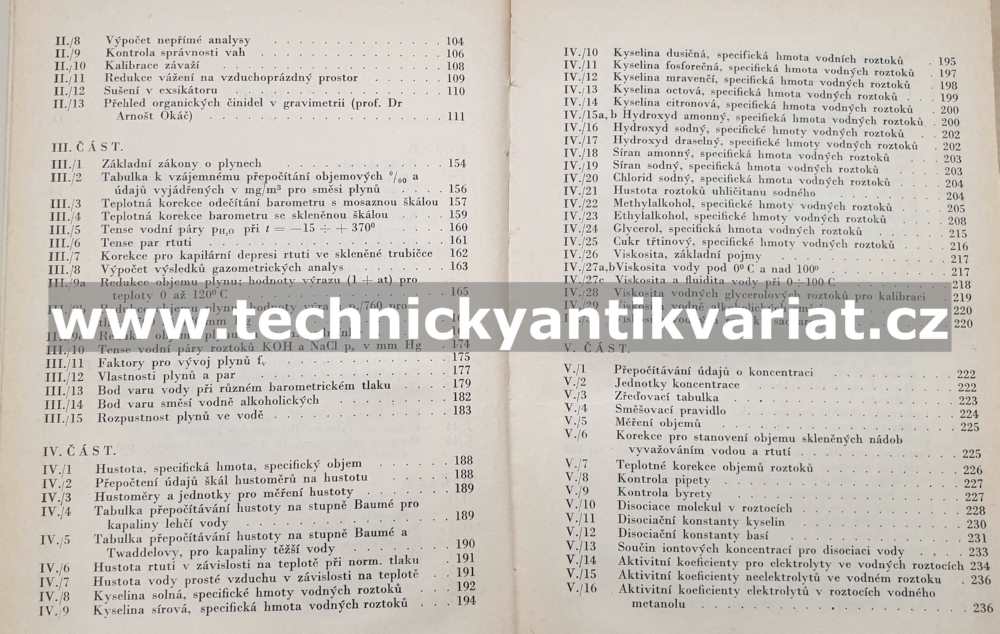 Chemická laboratorní příručka tabulky - Oldřich Hanč (1951)