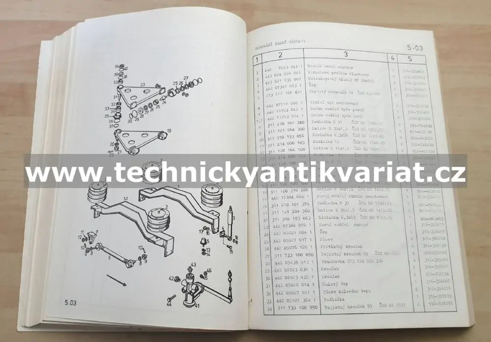 Karosa B731 - katalog náhradních dílů (1982)