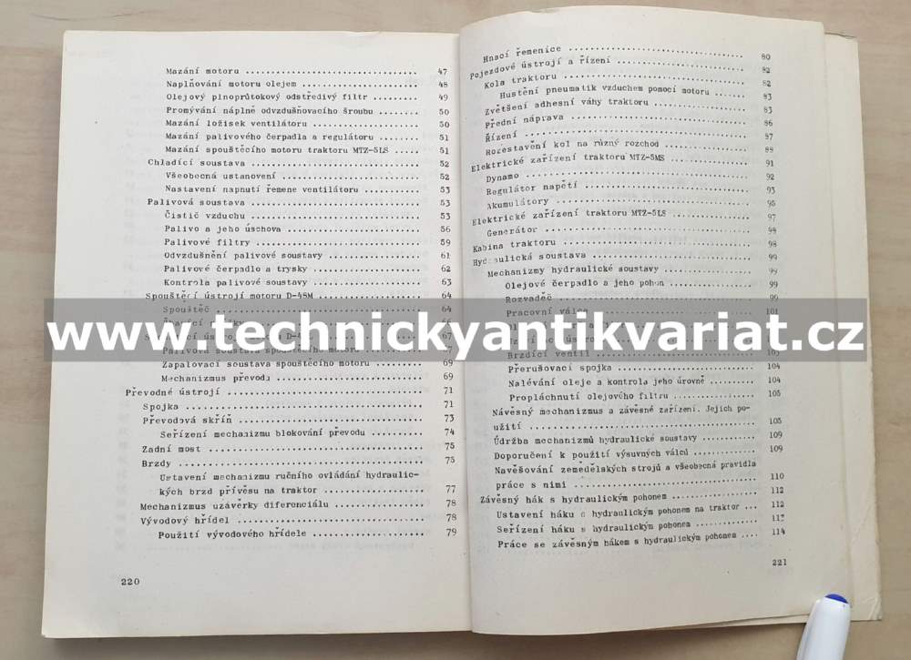Traktor Bělarus s hydraulickým rypadlem E-1514 - návod k obsluze (pouze text) (1969)