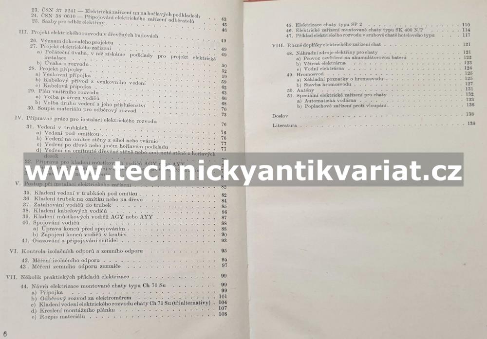 Elektrická instalace v dřevěných budovách a rekreačních chatách - F.Soukup (1969)