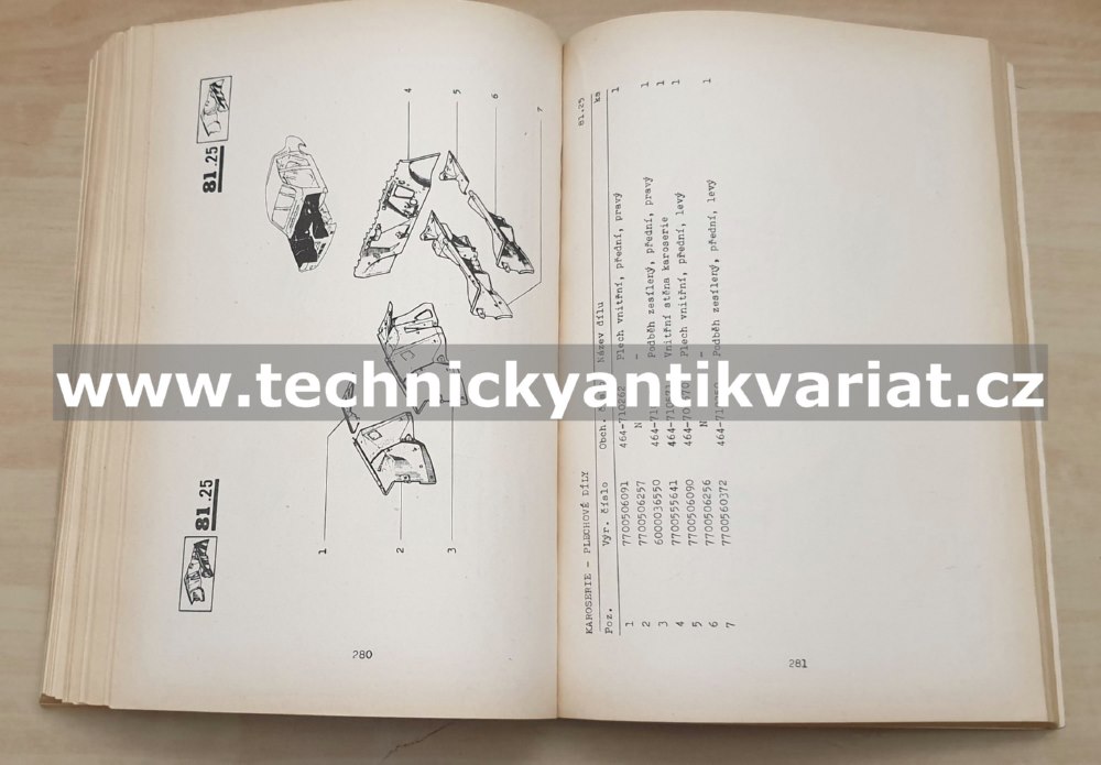 Dacia 1300 - katalog náhradních dílů (1981)
