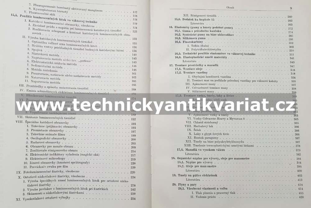 Technologia hmot vákuovej techniky III. pomocné materiály - Werner Espe (1962)