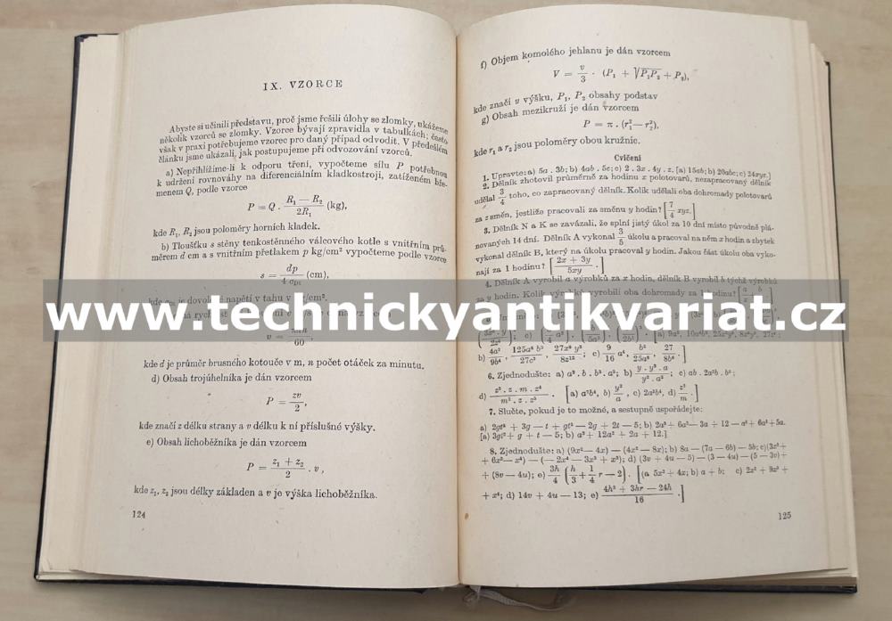 Matematika pro dělníky a mistry - Kunc, Jozífek (1963)