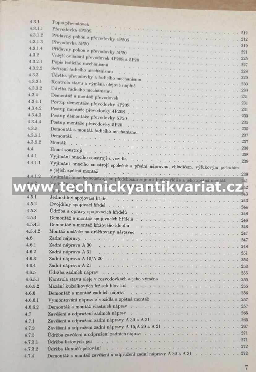 Avia A30, A15, A20, A31, A21 - údržba, obsluha a opravy - Trpkoš (1985)