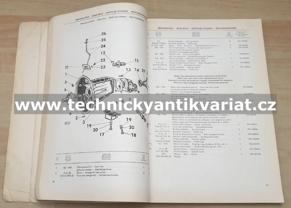 Škoda Octavia Combi - seznam náhradních dílů (1967)